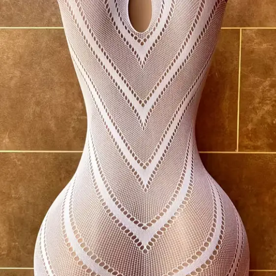 Vestido tipo baby doll de encaje transparente para mujer, con tirantes al cuello's photo #1