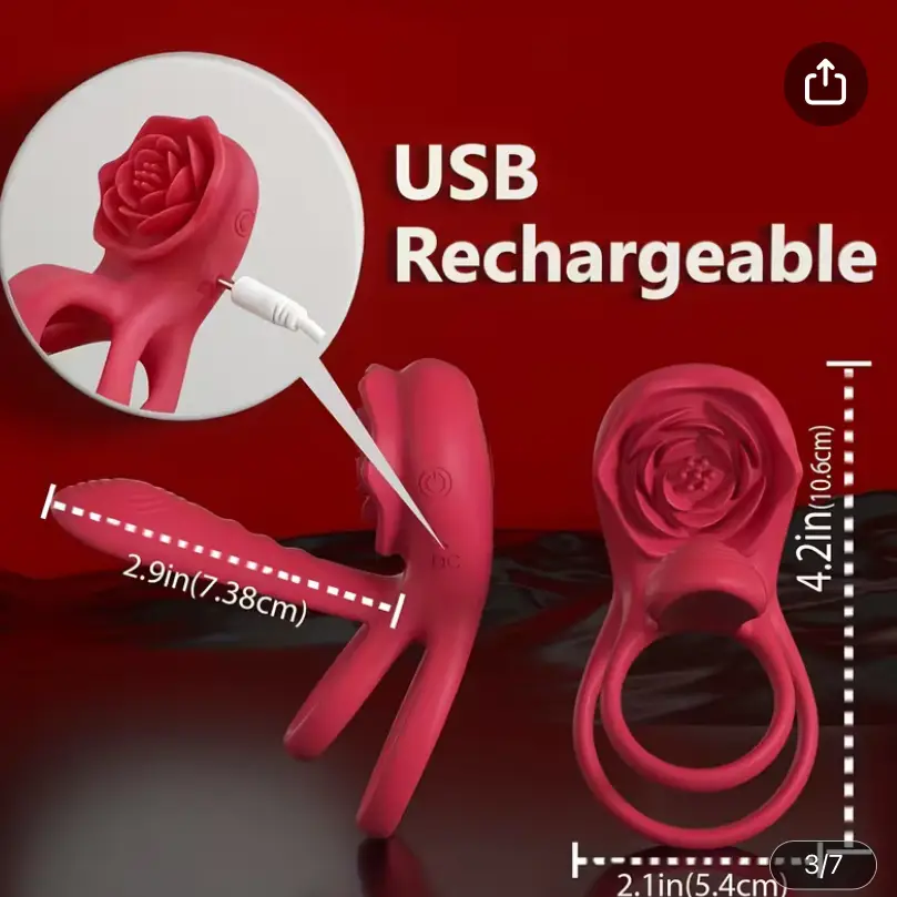 Sleeve de pene - Anillo vibrador de pene con estimulador clitoral de rosa, 9 velocidades de vibración, juguete sexual para adultos, para hombres y mujeres.'s photo #2