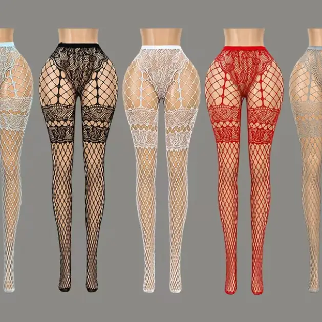 medias de encaje jacquard para mujer's photo #1