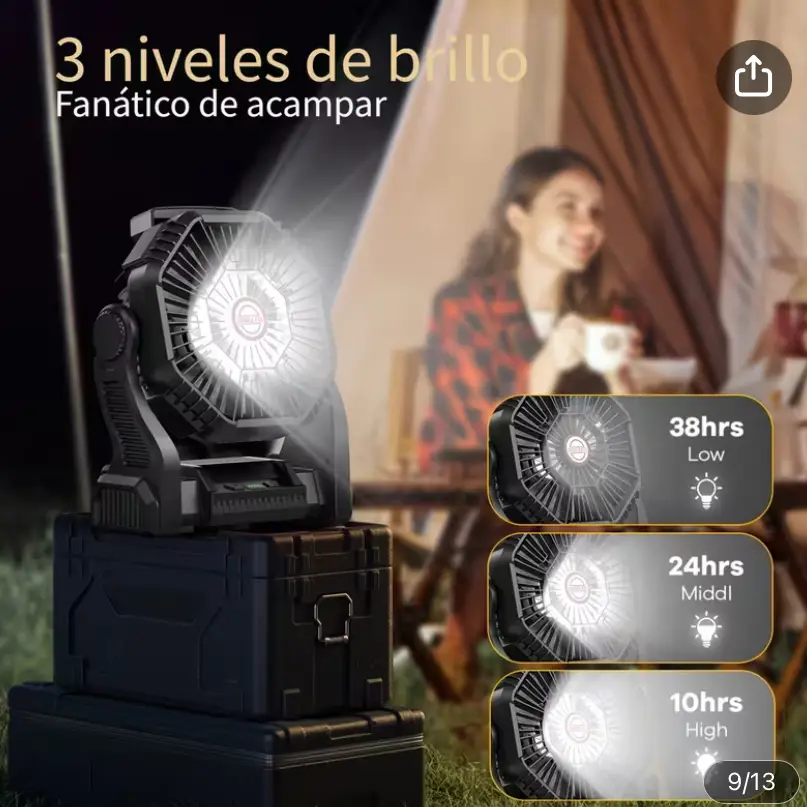 Ventilador de camping de 20,000 mAh's photo #2